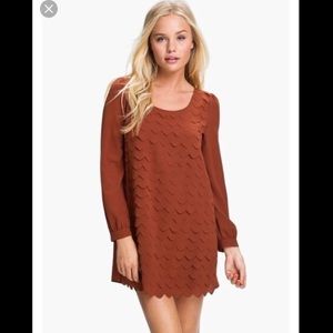 Blu Pepper Rust orange Scallop Shift dress Medium